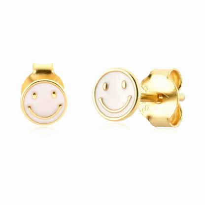 1 Pair Ig Style Simple Style Smiley Face Epoxy Copper Ear Studs