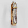 Simple Style Streetwear Geometric Titanium Steel Plating Inlay Zircon Bangle