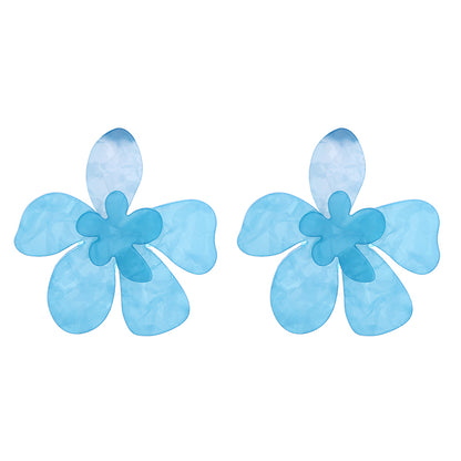 1 Pair Elegant Flower Patchwork Arylic Ear Studs