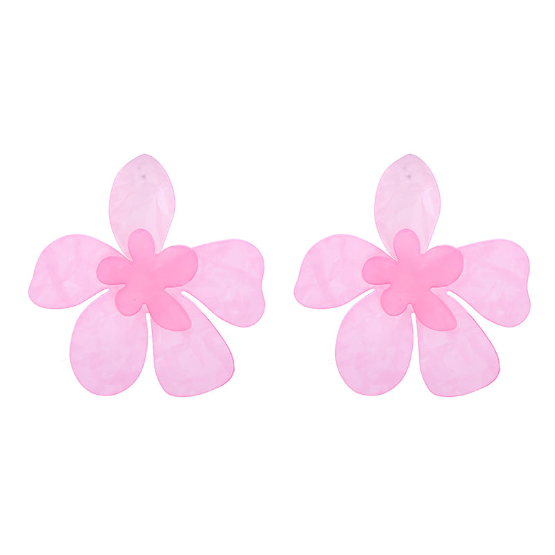 1 Pair Elegant Flower Patchwork Arylic Ear Studs