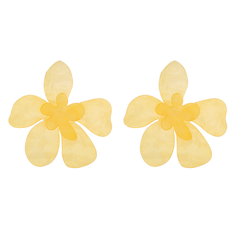 1 Pair Elegant Flower Patchwork Arylic Ear Studs