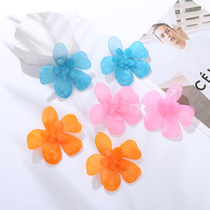 1 Pair Elegant Flower Patchwork Arylic Ear Studs