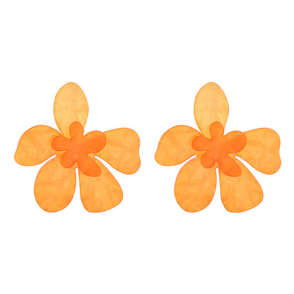 1 Pair Elegant Flower Patchwork Arylic Ear Studs