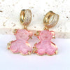 1 Pair Cute Bear Plating Inlay Copper Zircon 18k Gold Plated Drop Earrings