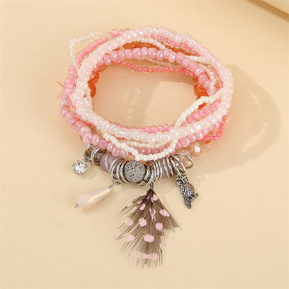 Vacation Ethnic Style Color Block Alloy Glass Beaded Women's Bracelets