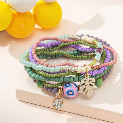 Vacation Ethnic Style Color Block Alloy Glass Beaded Women's Bracelets