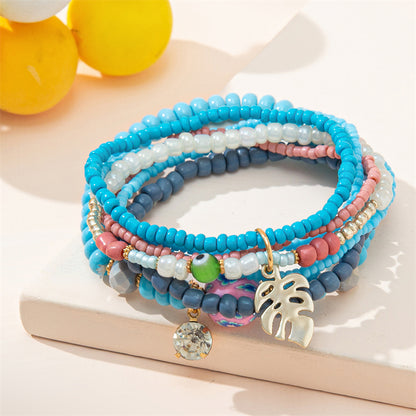 Vacation Ethnic Style Color Block Alloy Glass Beaded Women's Bracelets