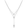 Sterling Silver 18K Gold Plated White Gold Plated Vintage Style Simple Style Shiny Water Droplets Inlay Zircon Pendant Necklace