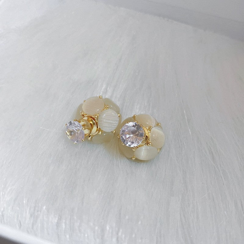 Wholesale Jewelry Classic Style Flower Alloy Gold Plated Plating Ear Studs