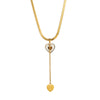 Wholesale Jewelry Modern Style Simple Style Solid Color 304 Stainless Steel Rhinestones Inlay Layered Necklaces