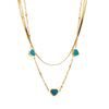 Wholesale Jewelry Modern Style Simple Style Solid Color 304 Stainless Steel Rhinestones Inlay Layered Necklaces