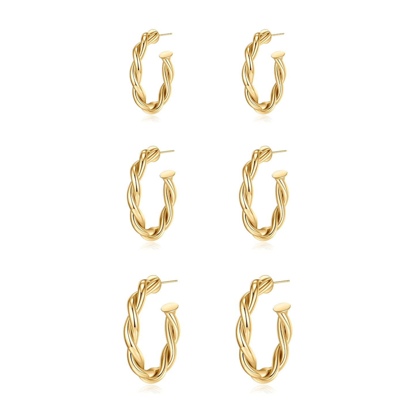 1 Set Simple Style Classic Style Solid Color Plating Copper 14k Gold Plated Hoop Earrings