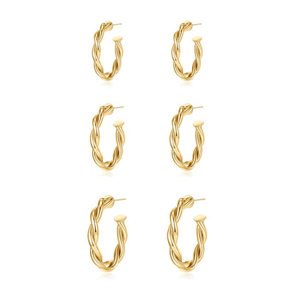 1 Set Simple Style Classic Style Solid Color Plating Copper 14k Gold Plated Hoop Earrings