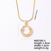 Ig Style Simple Style Round Smiley Face Stainless Steel Copper Plating Inlay Zircon Gold Plated Pendant Necklace