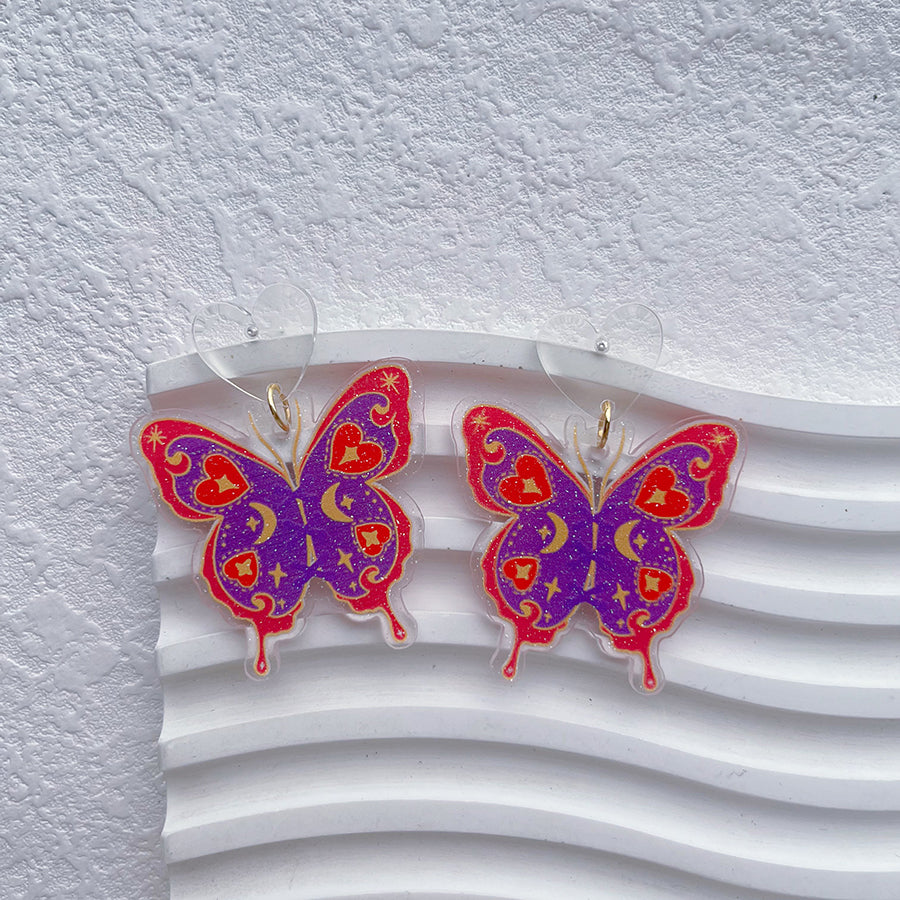 1 Pair Vintage Style Butterfly Arylic Drop Earrings