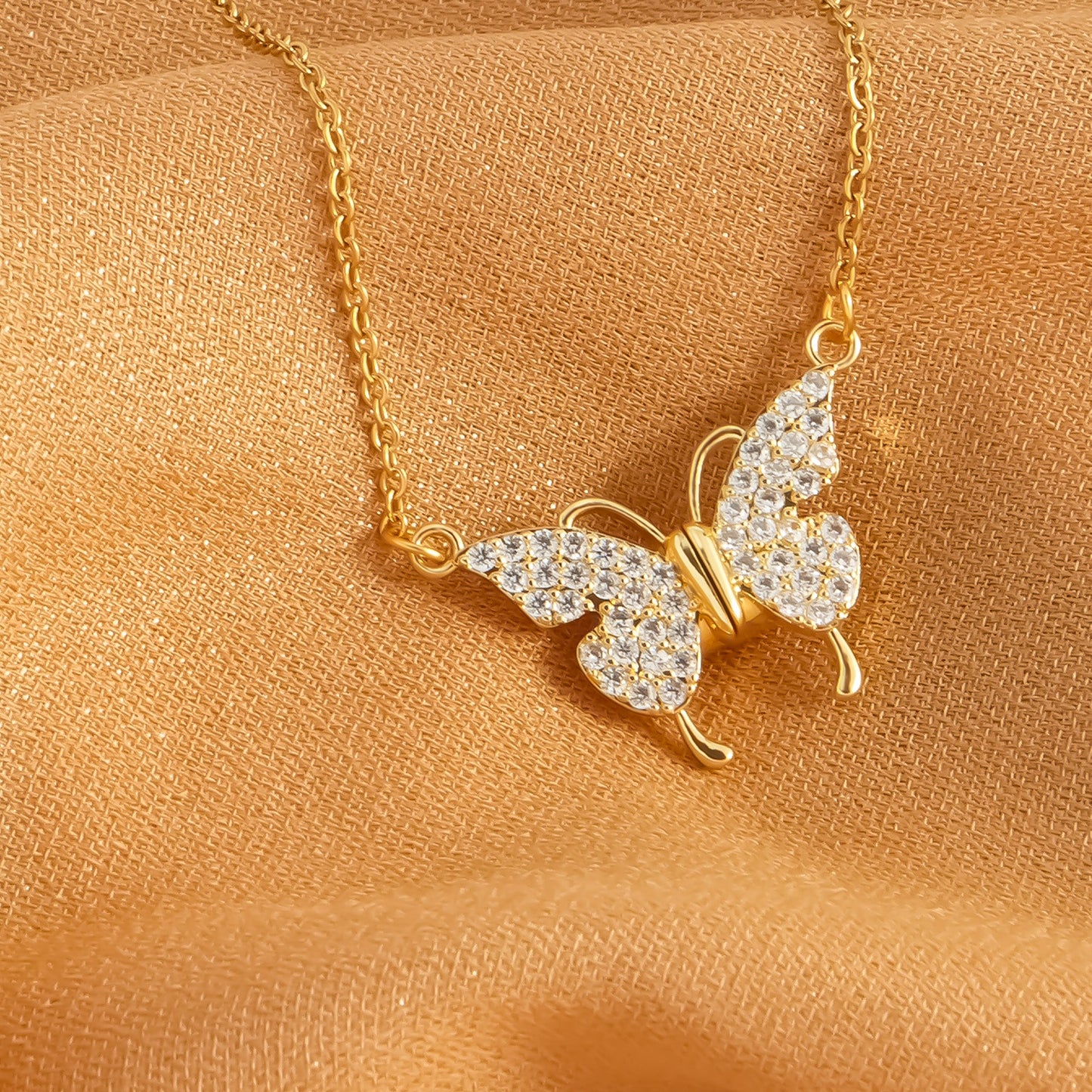 Simple Style Heart Shape Stainless Steel Plating Inlay Zircon 18k Gold Plated Pendant Necklace