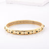 Retro Round Copper Plating Inlay Artificial Gemstones Bangle