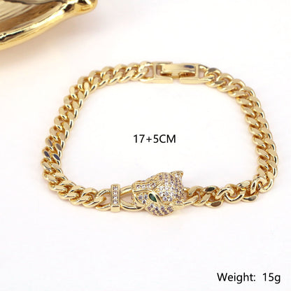 Fashion Animal Copper Bracelets Gold Plated Inlay Zircon Copper Bracelets