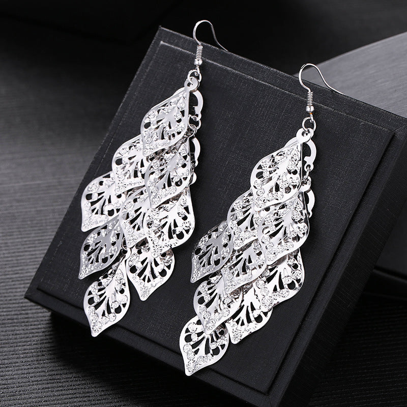 Fashion Leaf Metal Plating Women's Drop Earrings 1 Pair