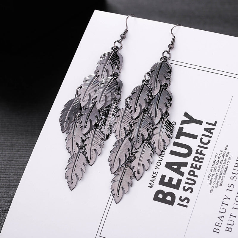 Fashion Leaf Metal Plating Women's Drop Earrings 1 Pair