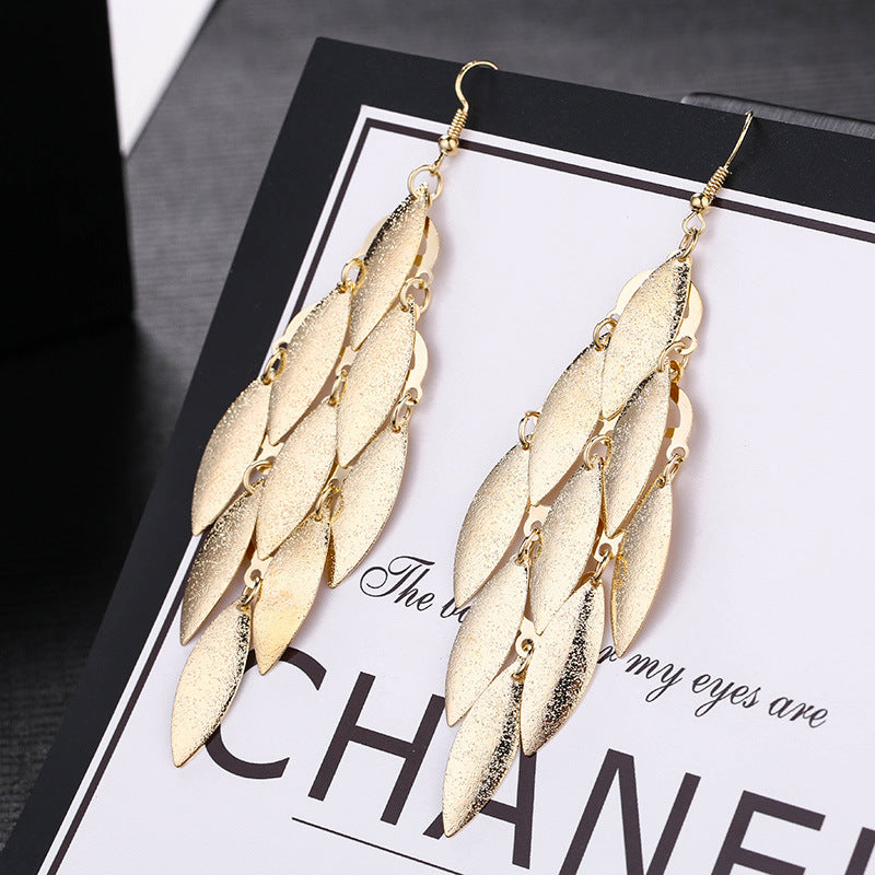 Fashion Leaf Metal Plating Women's Drop Earrings 1 Pair