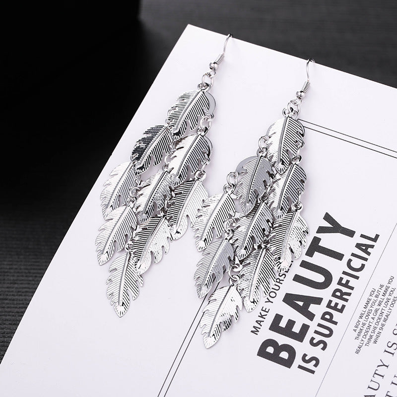 Fashion Leaf Metal Plating Women's Drop Earrings 1 Pair