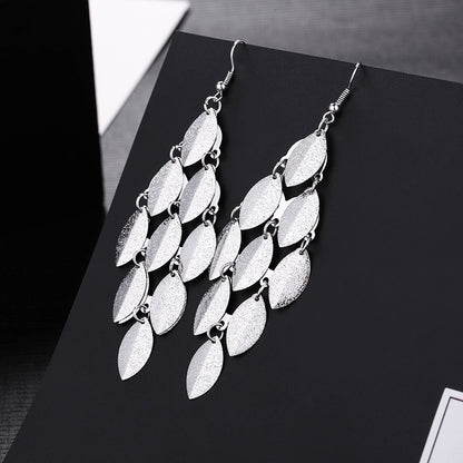 Fashion Leaf Metal Plating Women's Drop Earrings 1 Pair