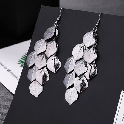 Fashion Leaf Metal Plating Women's Drop Earrings 1 Pair