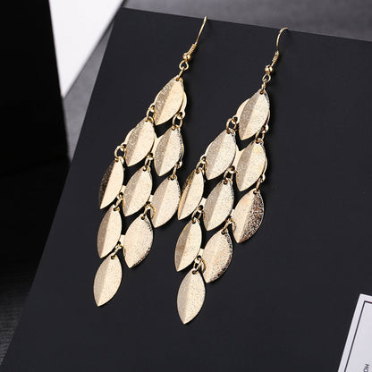 Fashion Leaf Metal Plating Women's Drop Earrings 1 Pair