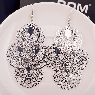 Fashion Leaf Metal Plating Women's Drop Earrings 1 Pair