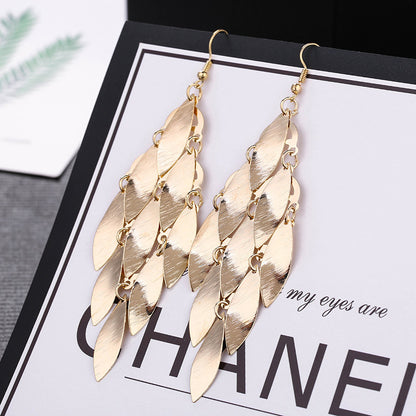 Fashion Leaf Metal Plating Women's Drop Earrings 1 Pair