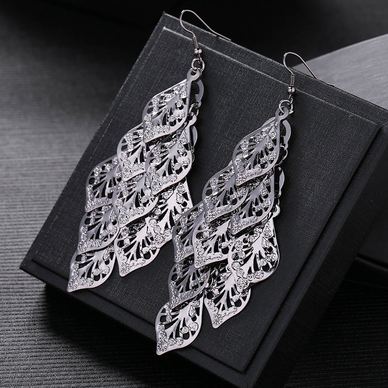 Fashion Leaf Metal Plating Women's Drop Earrings 1 Pair