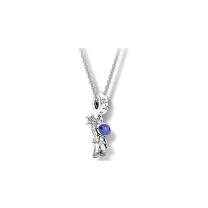 Sweet Doll Constellation Crown Sterling Silver Artificial Gemstones Pendant Necklace In Bulk