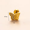 1 Piece Ear Cartilage Rings & Studs Simple Style Classic Style Heart Shape Snake Butterfly Copper Polishing Inlay Zircon 18K Gold Plated Ear Cartilage Rings & Studs