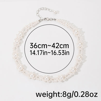 Elegant Simple Style Round Artificial Crystal Imitation Pearl Beaded Women's Necklace