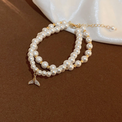 Fashion Star Heart Shape Butterfly Artificial Pearl Wholesale Bracelets