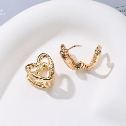 1 Piece Cute Heart Shape Alloy Ear Studs