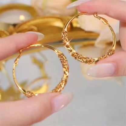 1 Pair IG Style Elegant Lady Round Inlay Alloy Zircon Hoop Earrings