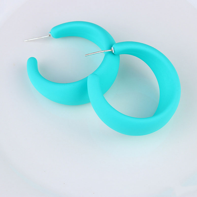 1 Pair IG Style Modern Style C Shape Stoving Varnish Arylic Sterling Silver Hoop Earrings