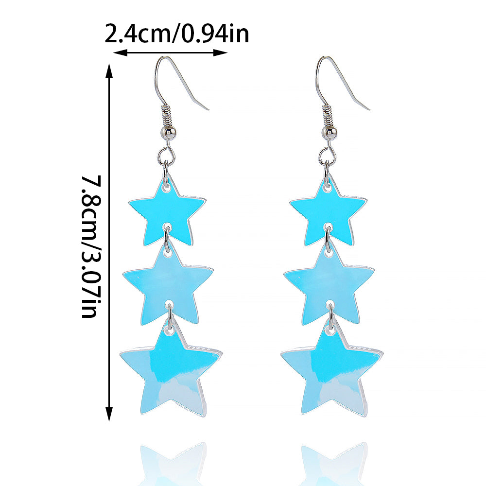 1 Pair Elegant Sweet Star Arylic Drop Earrings