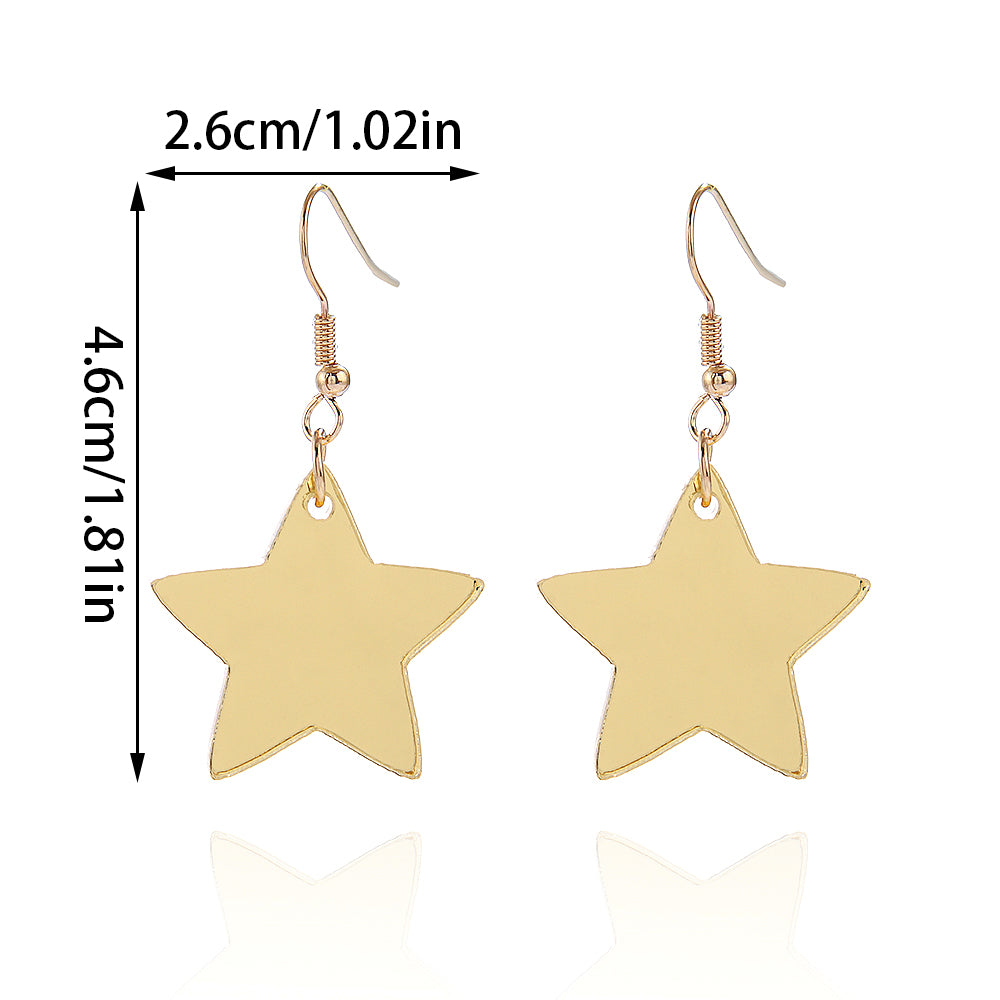 1 Pair Elegant Sweet Star Arylic Drop Earrings