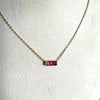 Fashion Rectangle Titanium Steel Plating Birthstone Necklace