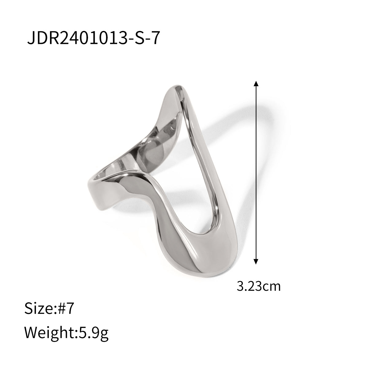 Wholesale Jewelry IG Style Simple Style Solid Color 304 Stainless Steel Titanium Steel 18K Gold Plated Irregular Rings