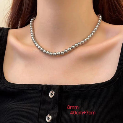 Elegant Simple Style Round Imitation Pearl Alloy Beaded Plating Women's Necklace