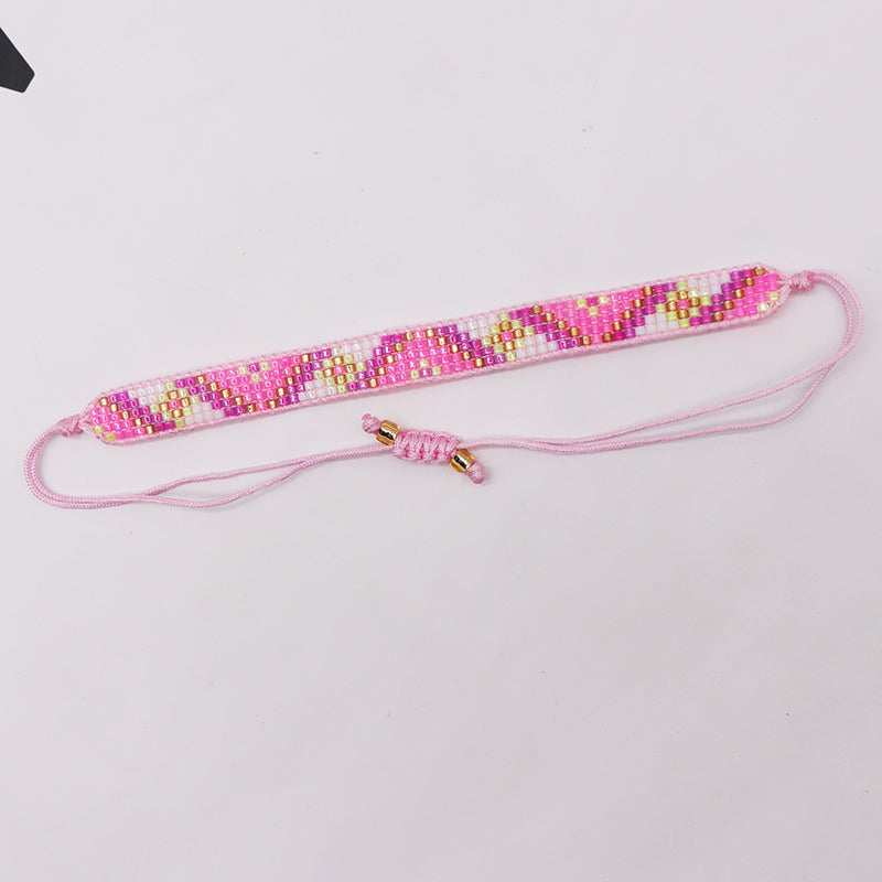 Casual Simple Style Triangle Polyester Glass Knitting Women's Bracelets