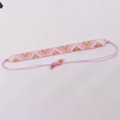 Casual Simple Style Triangle Polyester Glass Knitting Women's Bracelets