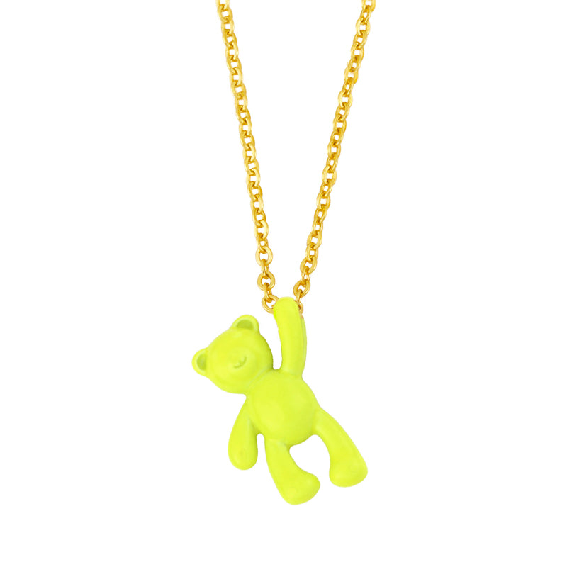 Wholesale Simple Solid Color Bear Pendant Copper Necklace Gooddiy