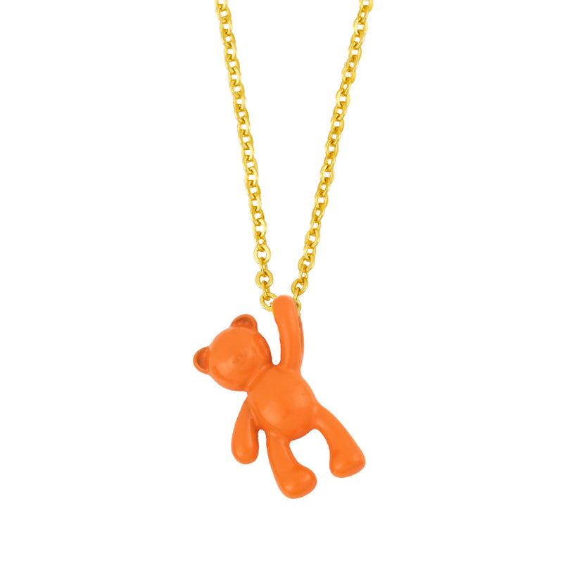 Wholesale Simple Solid Color Bear Pendant Copper Necklace Gooddiy