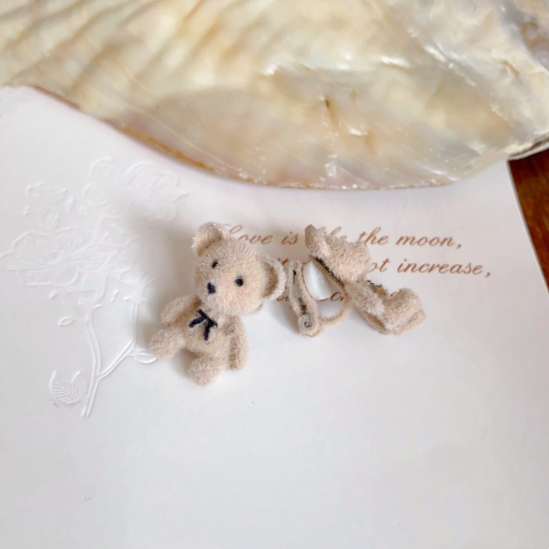 1 Pair Cartoon Style Cute Bear Alloy Ear Studs