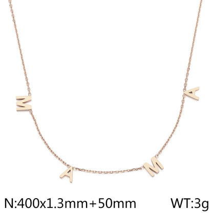 Titanium Steel Simple Style Letter Plating Necklace